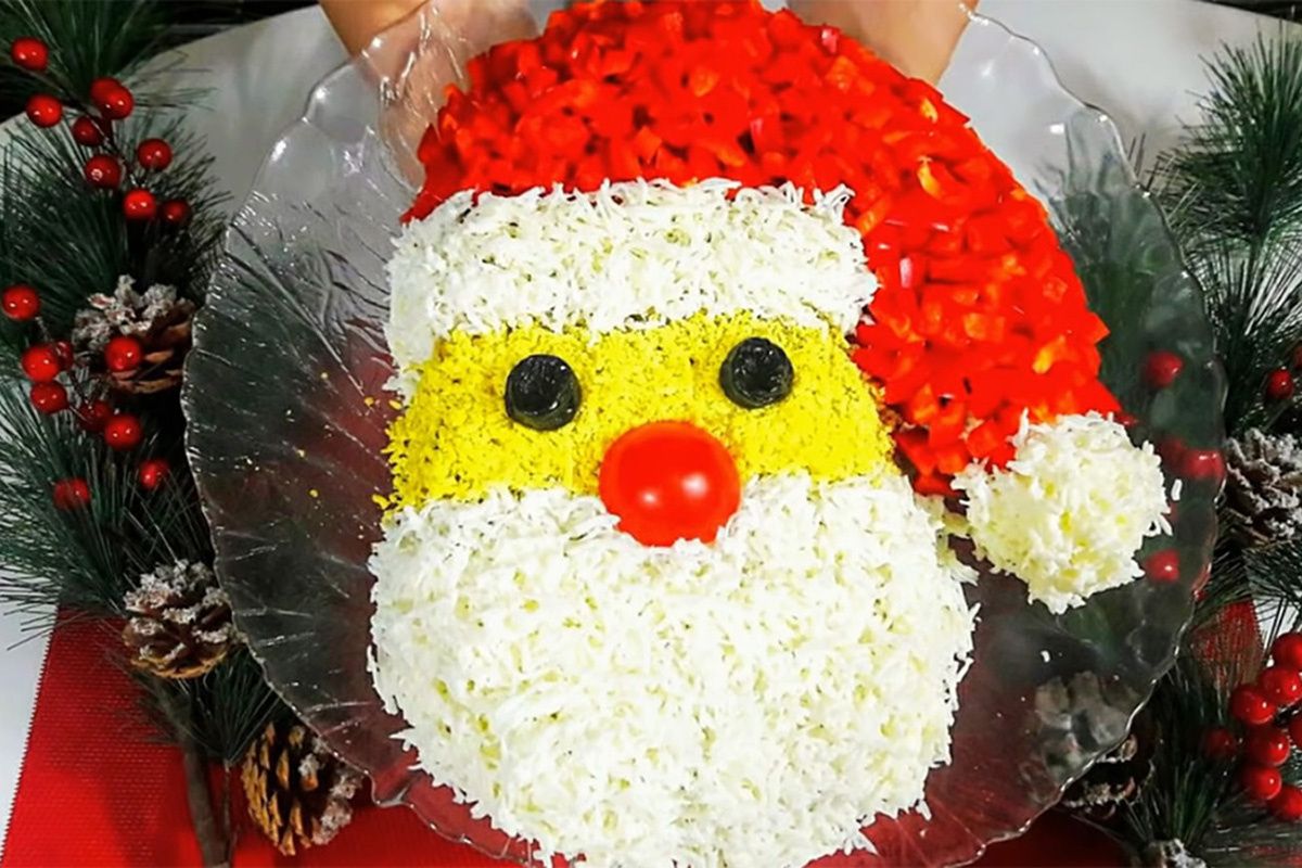 Как приготовить праздничную закуску «Дед Мороз» для новогоднего стола