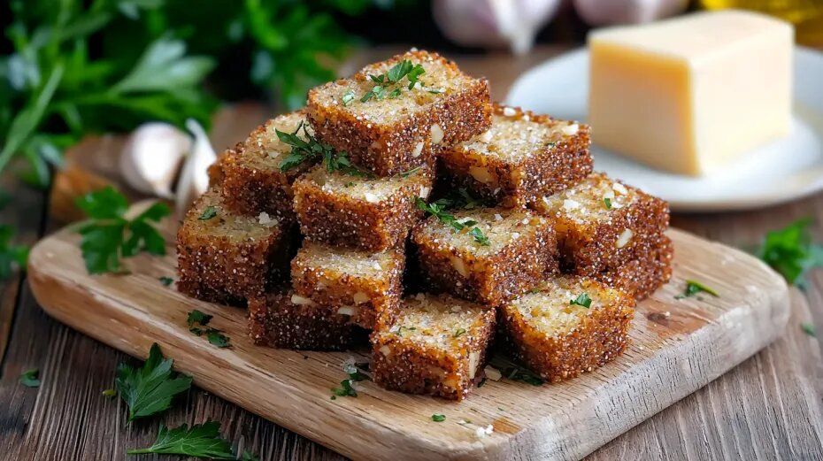 Как приготовить идеальные гренки: бородинский хлеб, сыр и чеснок