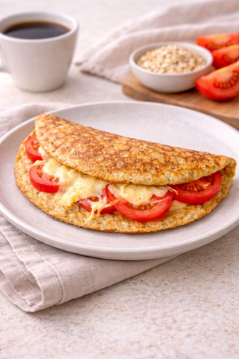 Овсяноблин с сыром и помидорами: быстрое, простое и сытное решение