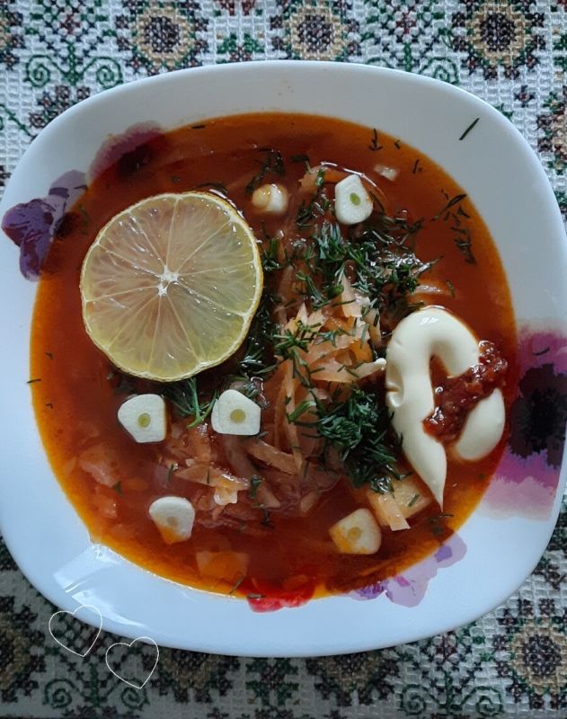 Нежный борщ без мяса с цитрусовым акцентом