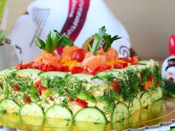 Праздничный бутербродный торт, который удивит гостей